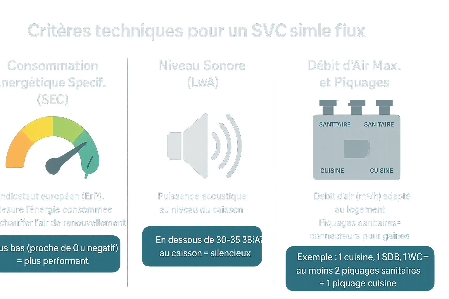 Illustration technique d'une VMC simple flux